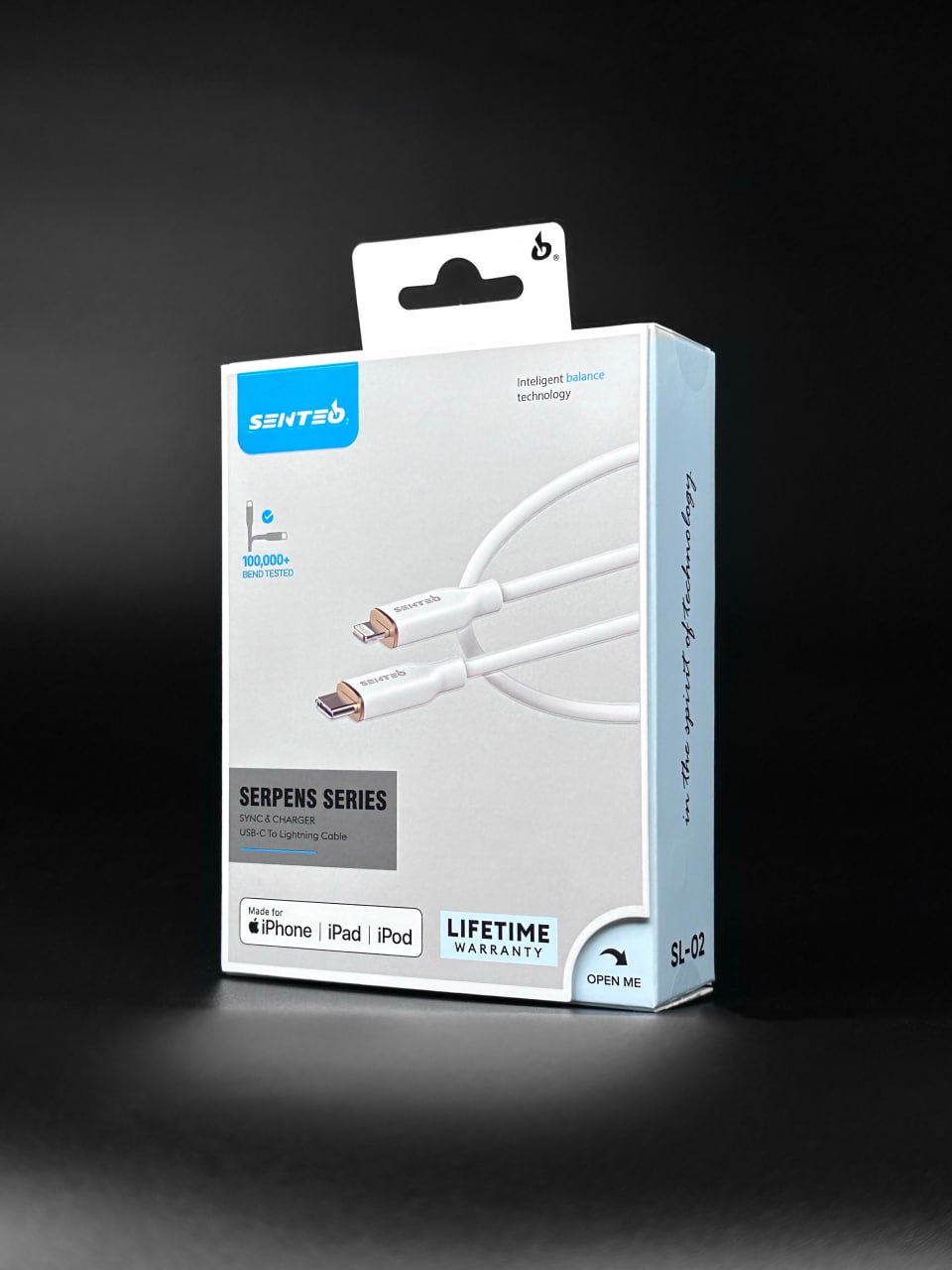 Кабель SENTEO SL-02 Silicone PD 3.0 Type-C to Lightning кабель MFI с сертификатом CE