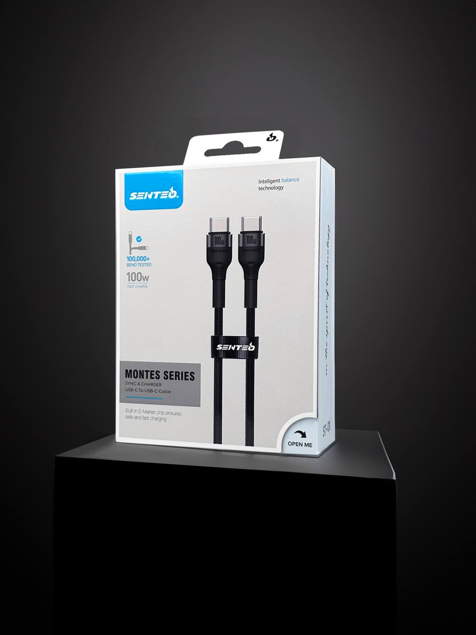 Кабель SENTEO ST-01 Montes series 100W Type-C to Type-C 1m black