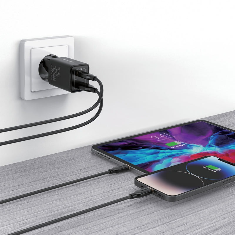 СЗУ 2Port SENTEO Z-10 USB+USB-C PD3.0 | QC3.0 30W (CE Сертификат) black