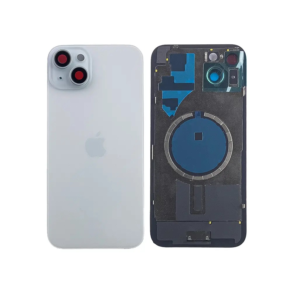 Задня кришка корпусу iPhone 15 Plus Blue, звичайний виріз в зборі зі склом камери. High Quiality (НЕ цільнолита)