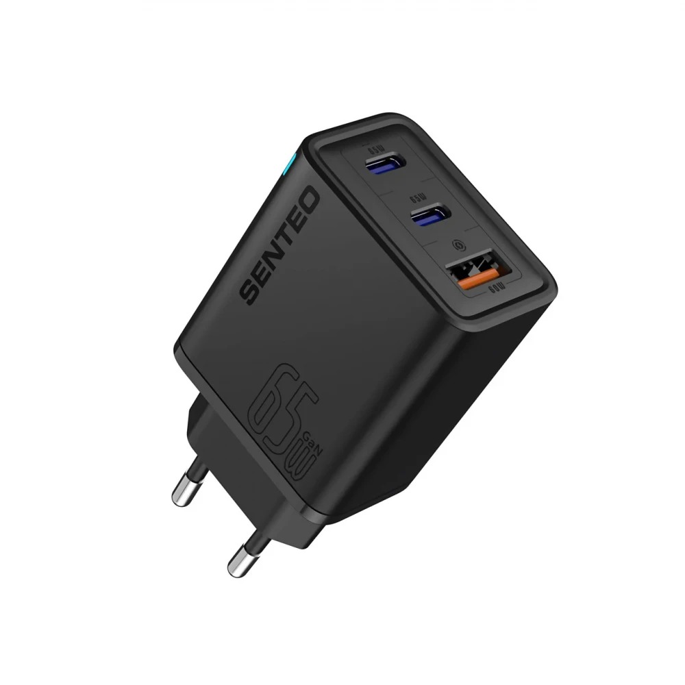 МЗП 3USB SENTEO Z-14 USB+2USB-C 3A PD 65W (CE Сертифікат) black
