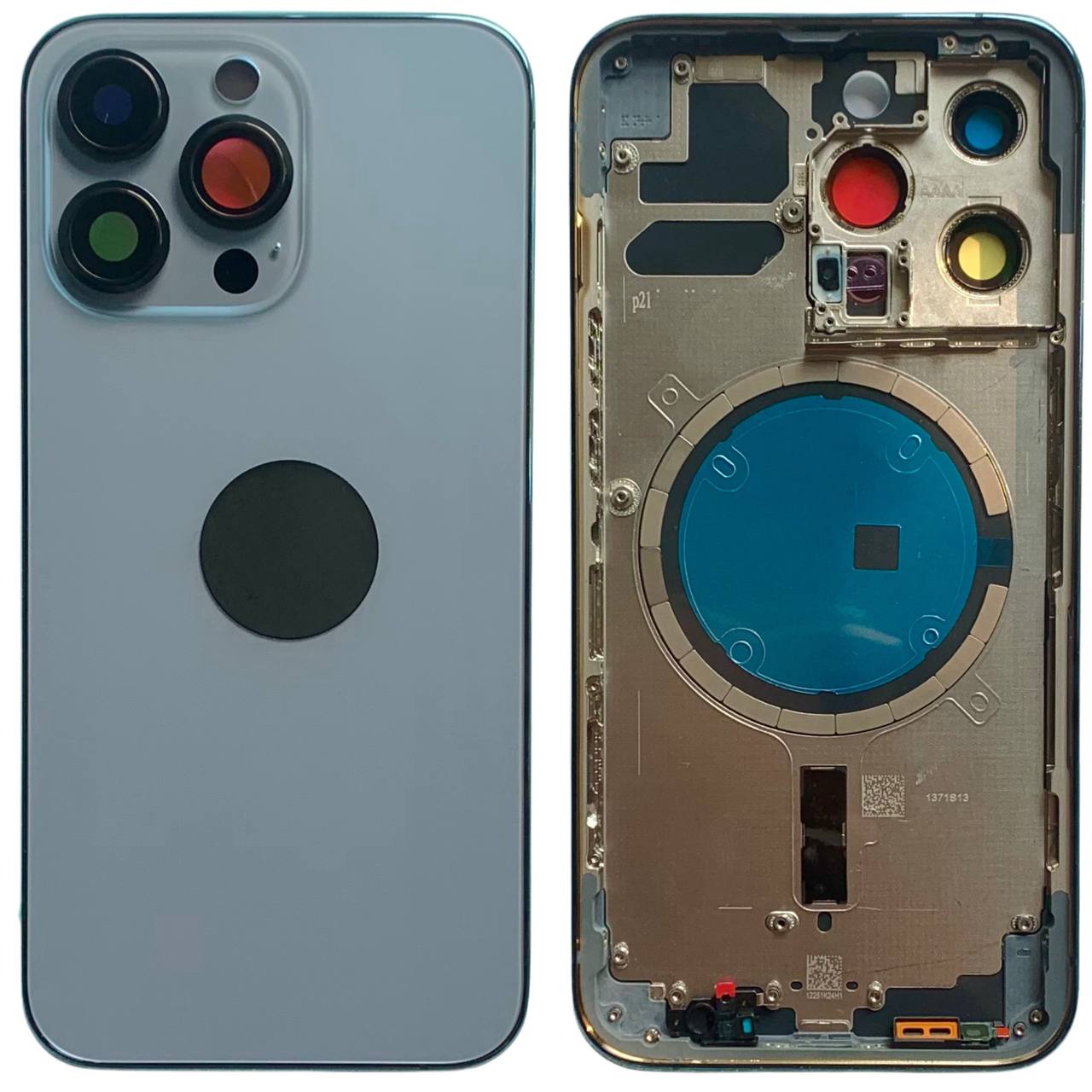 Корпус iPhone 13 Pro Blue в зборі з тримачем SIM, кнопками, магнітами та сіткою, USA Original