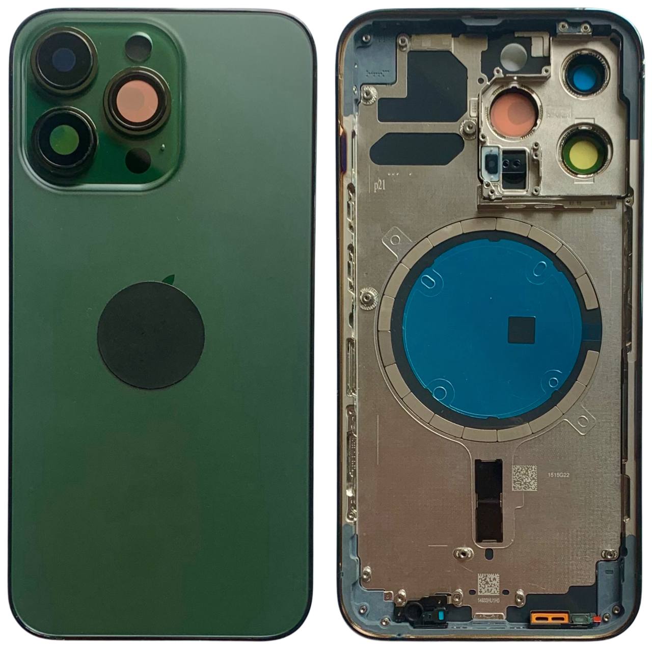 Корпус iPhone 13 Pro Green в зборі з тримачем SIM, кнопками, магнітами та сіткою, USA Original