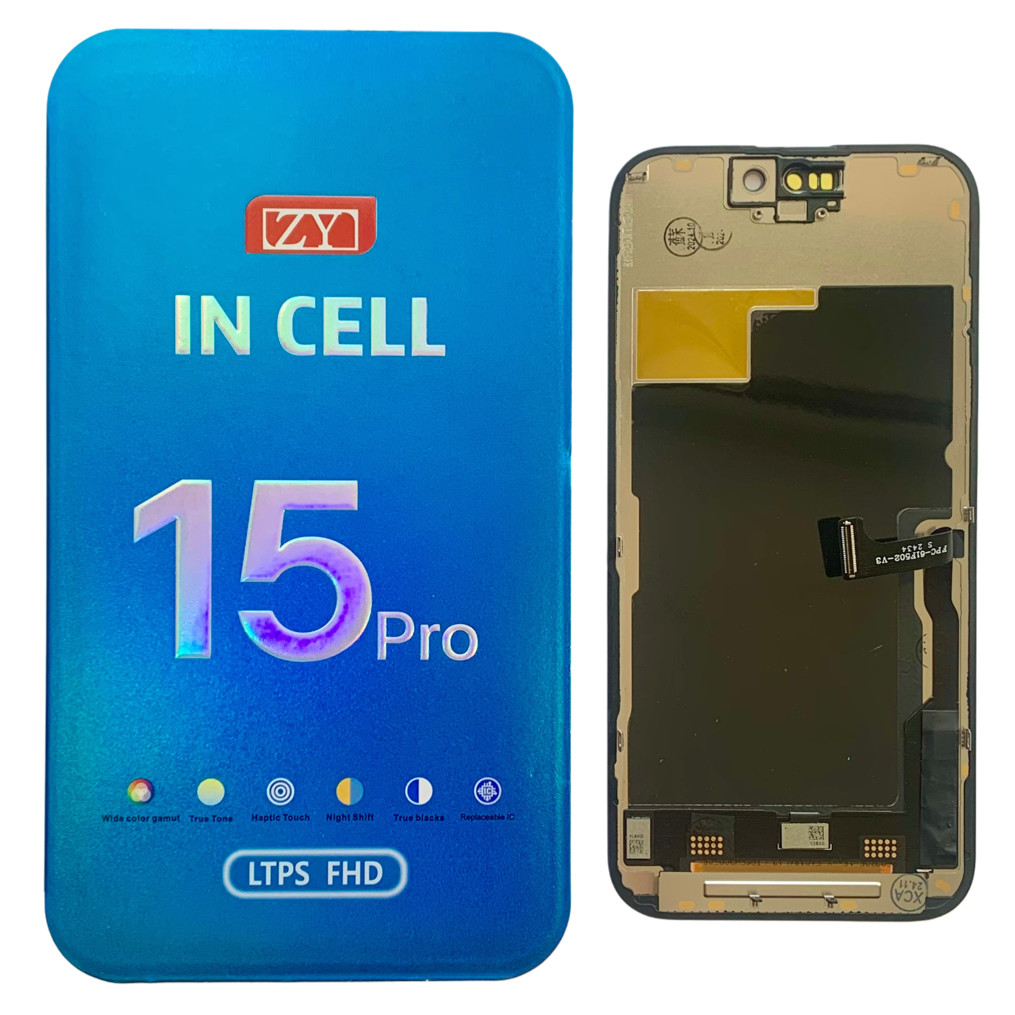 Дисплей iPhone 15 Pro black, з рамкою, ZY-INCELL