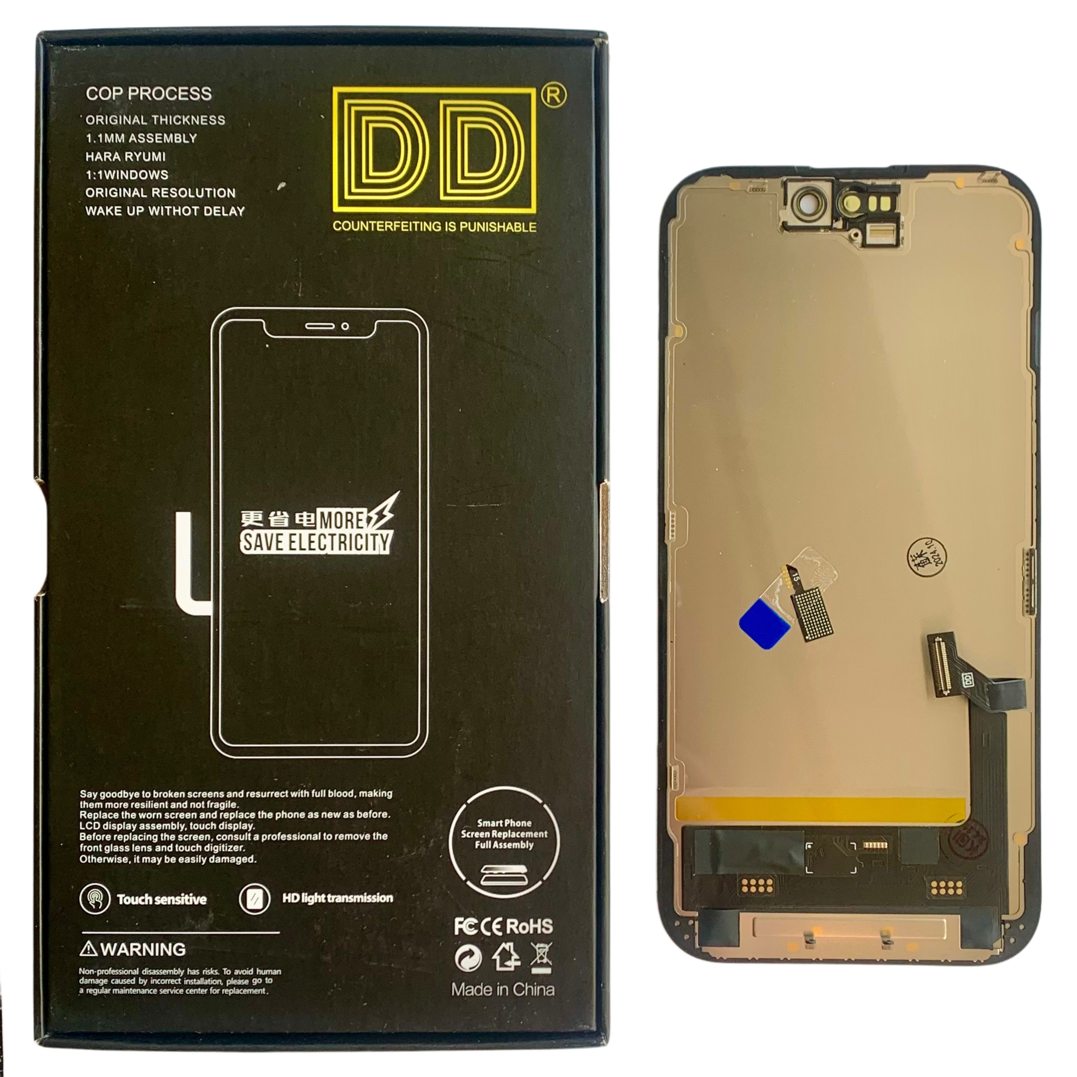 Дисплей iPhone 15 black, з рамкою, DD OLED (без помилки)