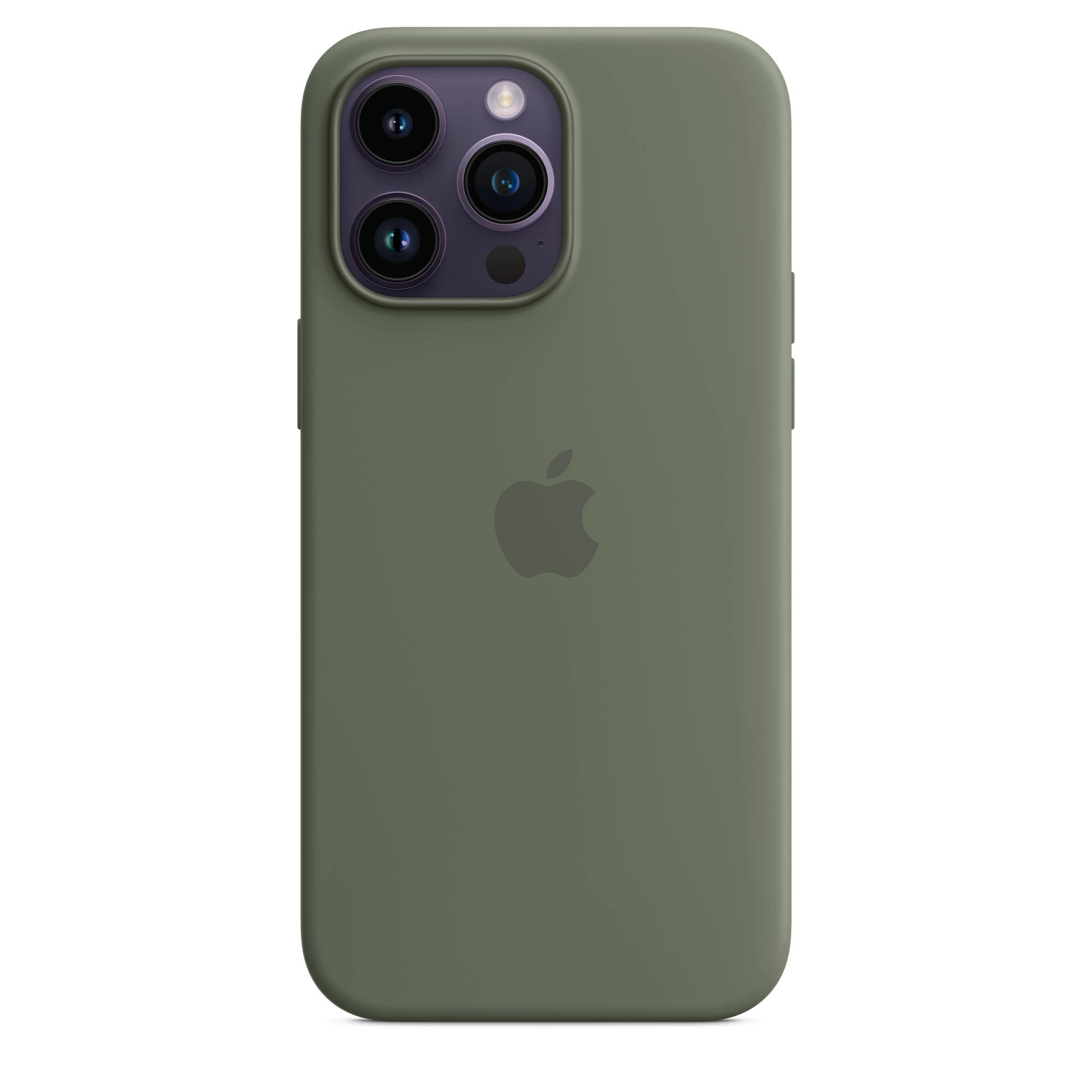 Чохол Silicone Case 1:1 for iPhone 14 Pro with MagSafe animation, olive