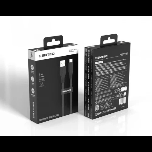 Кабель SENTEO SL-05 Foamed Silicone 3A USB to Type-C 1m black