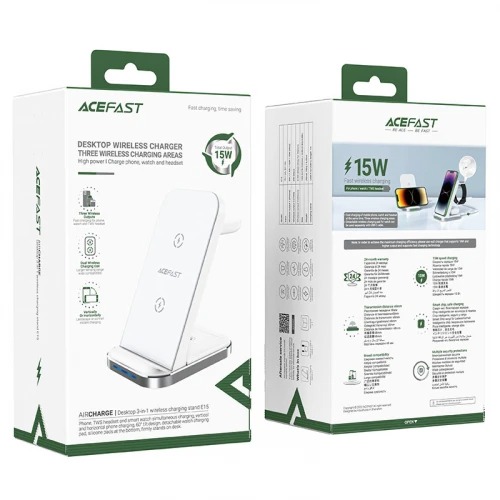 Бездротовий зарядний пристрій Acefast E15 3в1 white