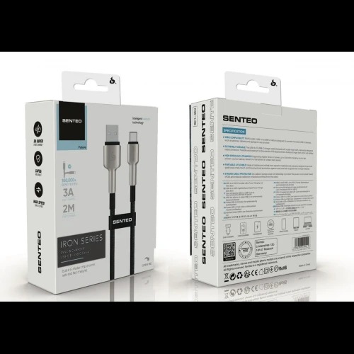 Кабель SENTEO SM-03 Iron series 18W 3A USB to Type-C 1m black