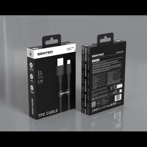 Кабель SENTEO SL-06 2.4A USB to Lightning 1m black