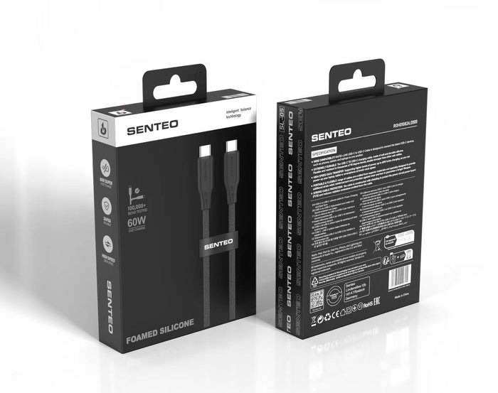 Кабель SENTEO SL-06 60W Type-C to Type-C 1m black