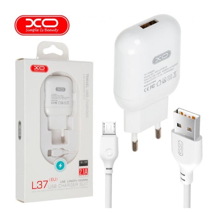 МЗП 1Port XO L37 USB to Micro white