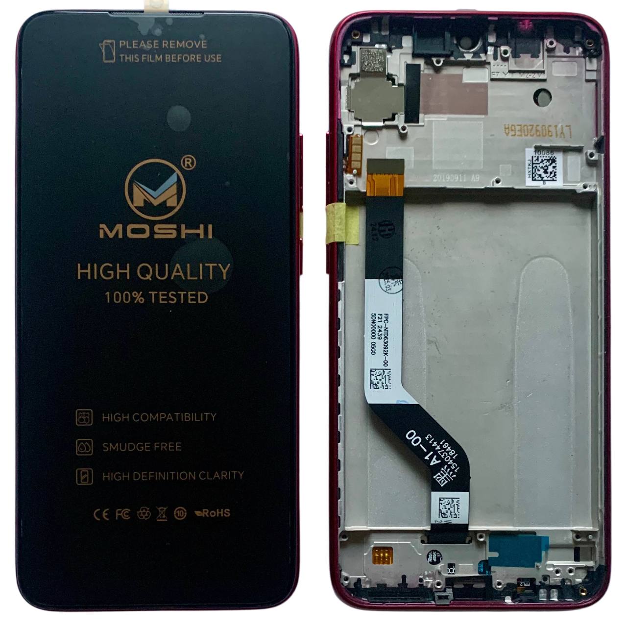 Дисплей Xiaomi Redmi Note 7 | Redmi Note 7S | Note 7 Pro red, з рамкою, Original (PRC)