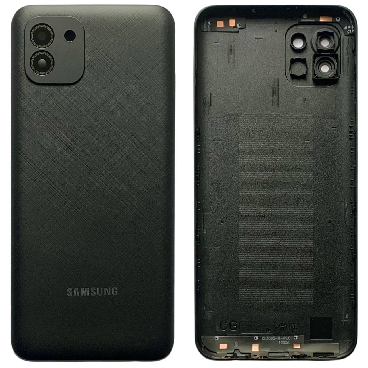 Задняя крышка Samsung A035F Galaxy A03 2022 black (со стеклом камеры)