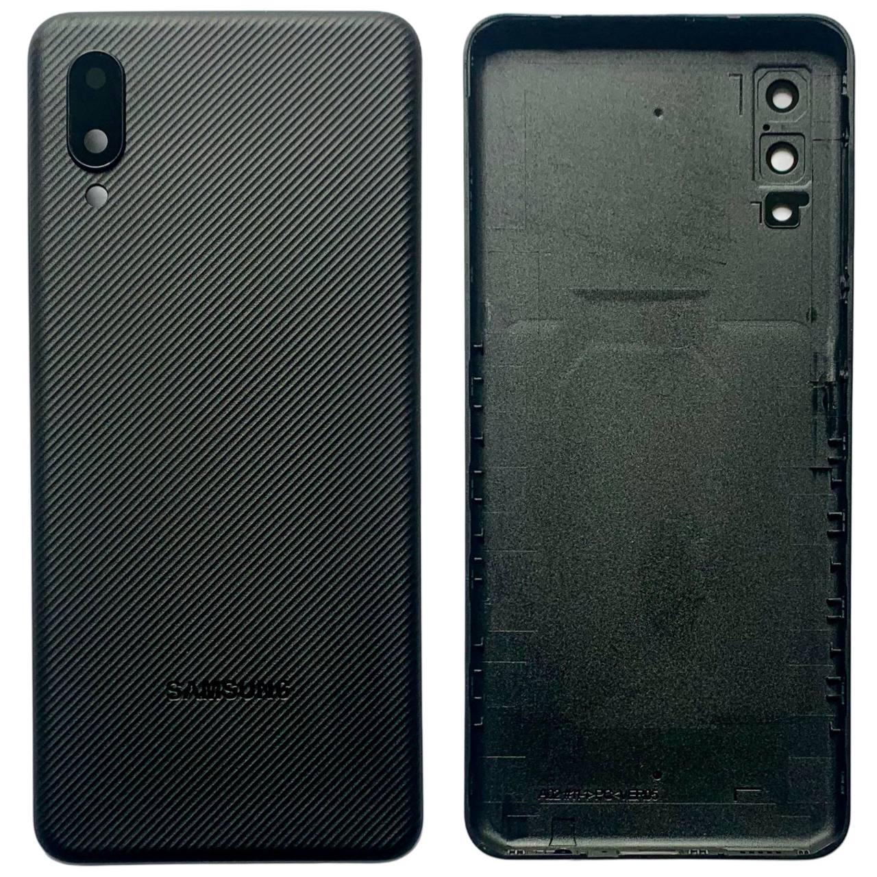 Задня кришка Samsung A022 Galaxy A02 2021 black (зі склом камери)