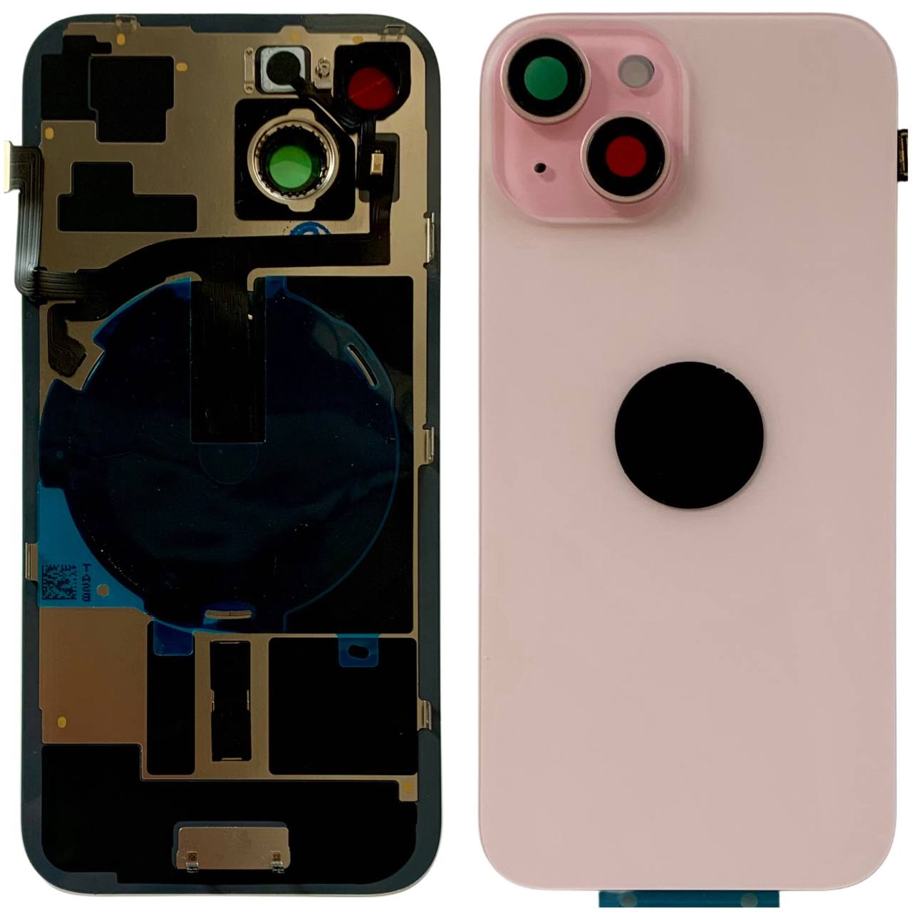Задняя крышка корпуса iPhone 15 pink, со стеклом камеры, MagSafe, NFC, 1:1 Original