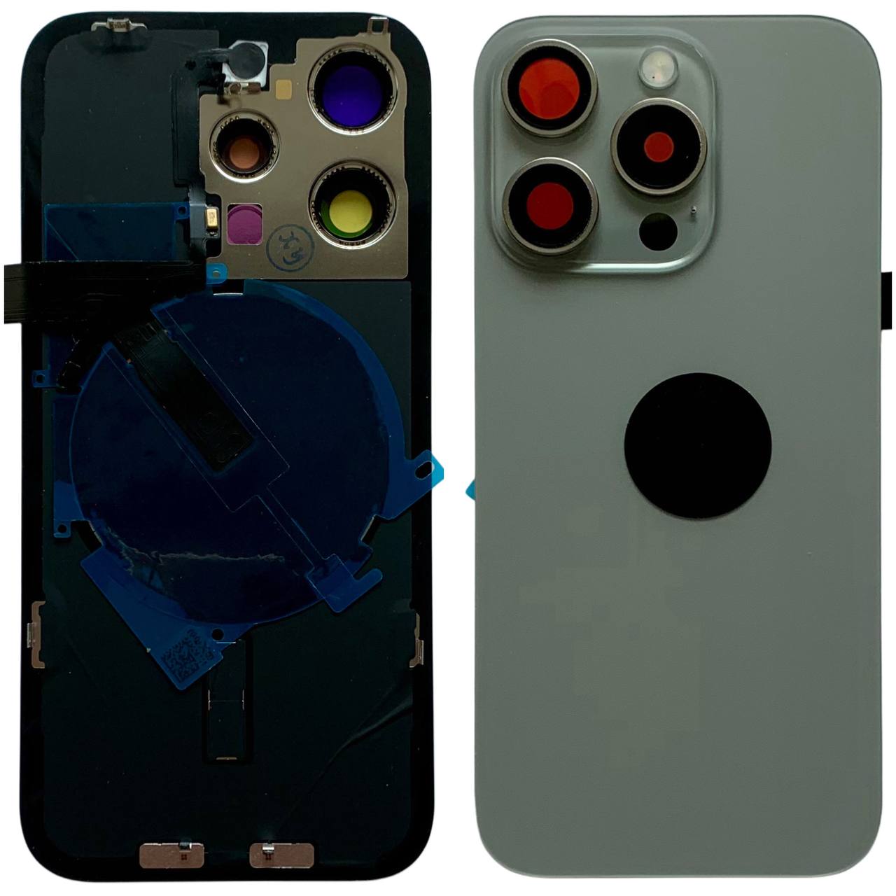 Задня кришка корпуса iPhone 15 Pro gray, зі склом камери, MagSafe, NFC, 1:1 Original