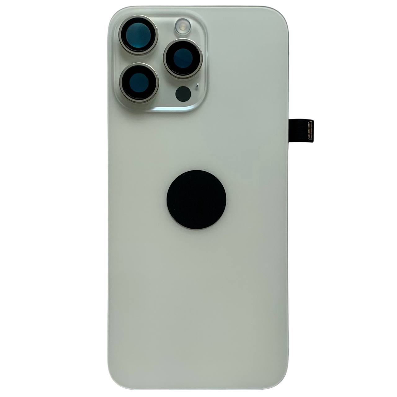 Задня кришка корпуса iPhone 15 Pro Max white, зі склом камери, MagSafe, NFC, 1:1 Original
