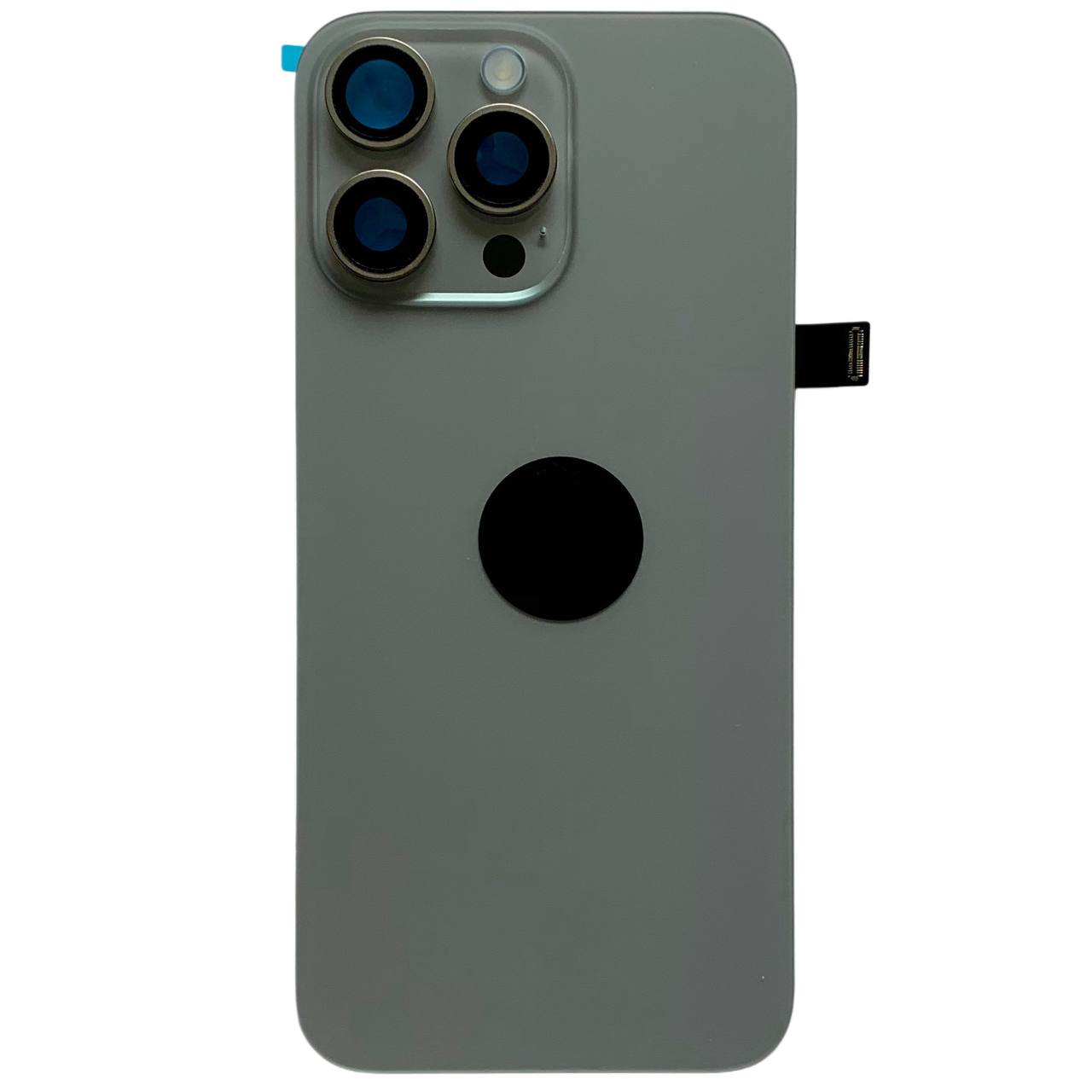 Задня кришка корпуса iPhone 15 Pro Max gray, зі склом камери, MagSafe, NFC, 1:1 Original
