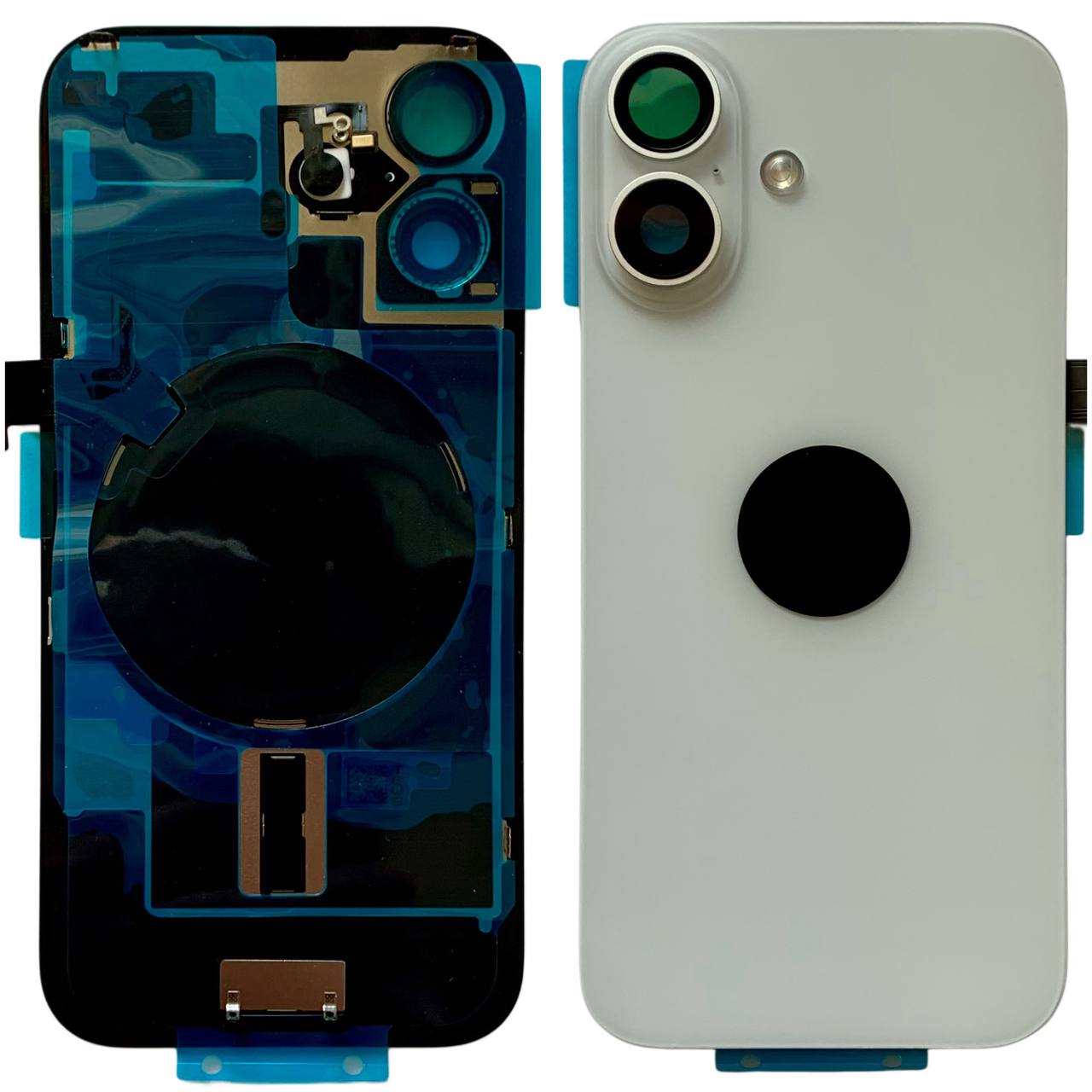 Задня кришка корпуса iPhone 16 white, зі склом камери, MagSafe, NFC, 1:1 Original
