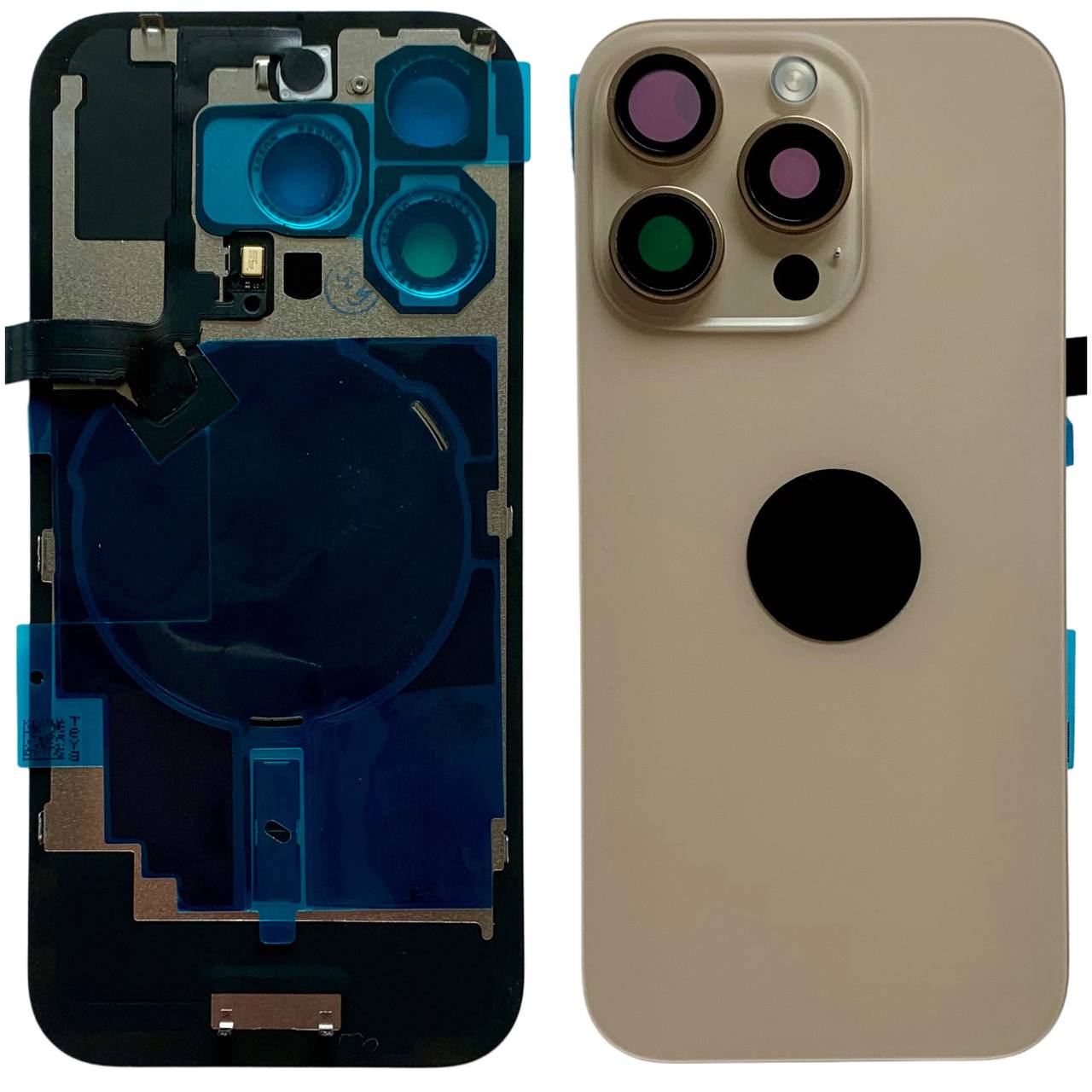 Задняя крышка корпуса iPhone 16 Pro gold, со стеклом камеры, MagSafe, NFC, 1:1 Original