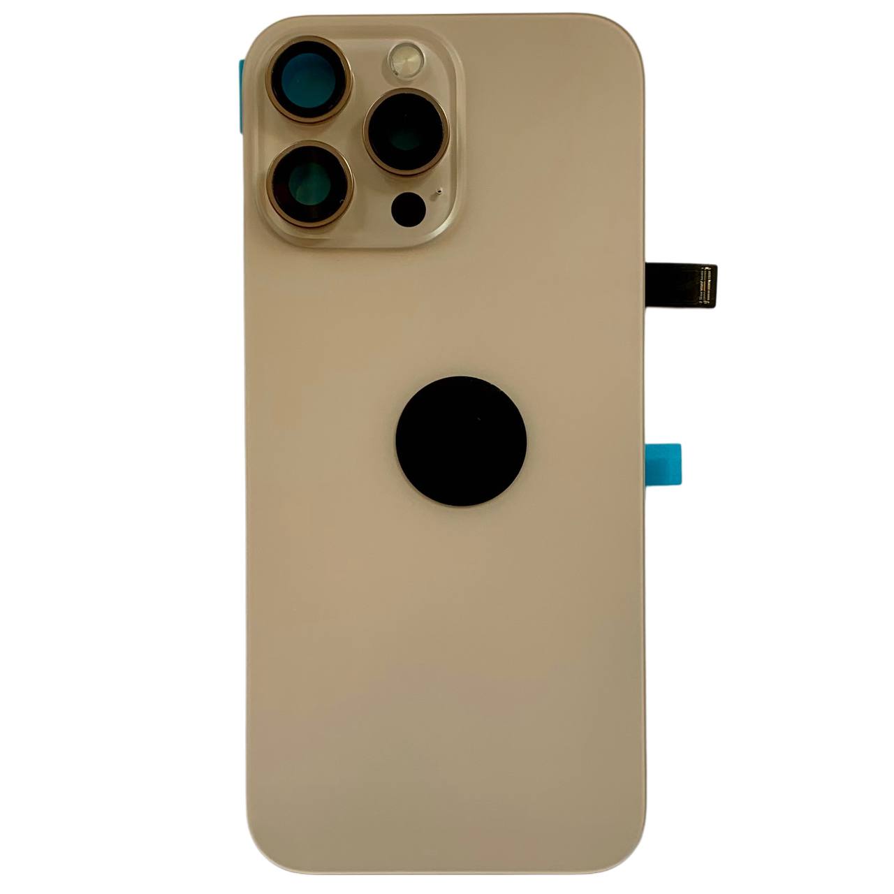 Задняя крышка корпуса iPhone 16 Pro Max gold, со стеклом камеры, MagSafe, NFC, 1:1 Original