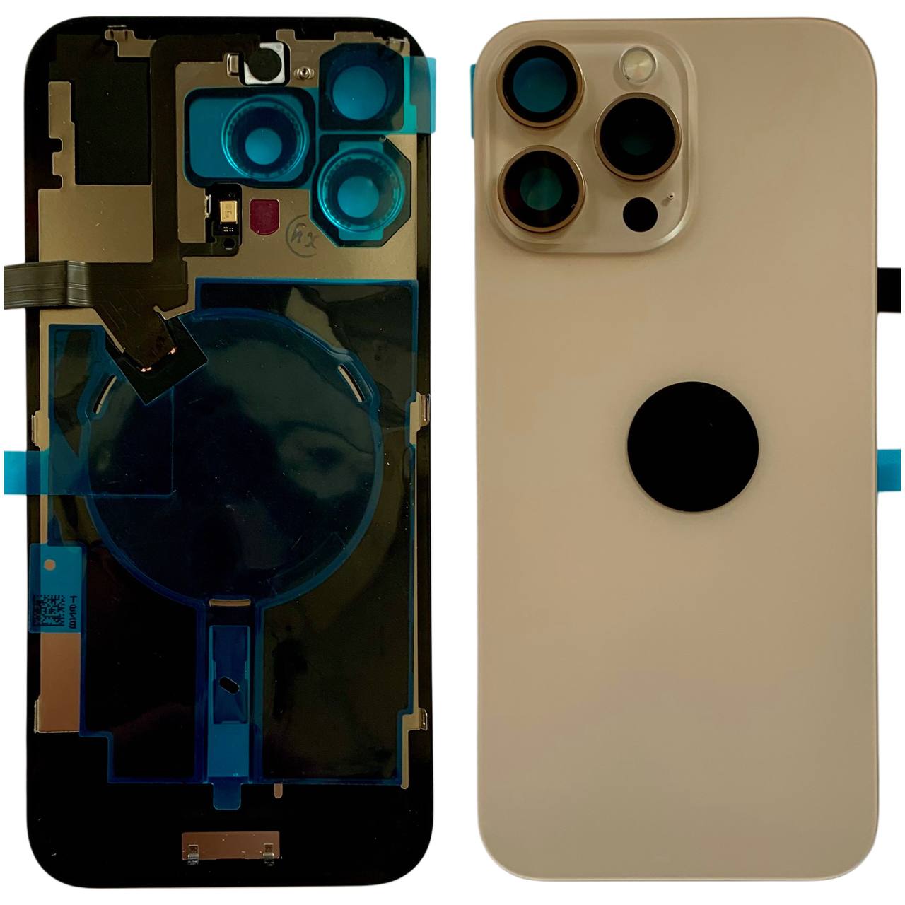 Задняя крышка корпуса iPhone 16 Pro Max gold, со стеклом камеры, MagSafe, NFC, 1:1 Original