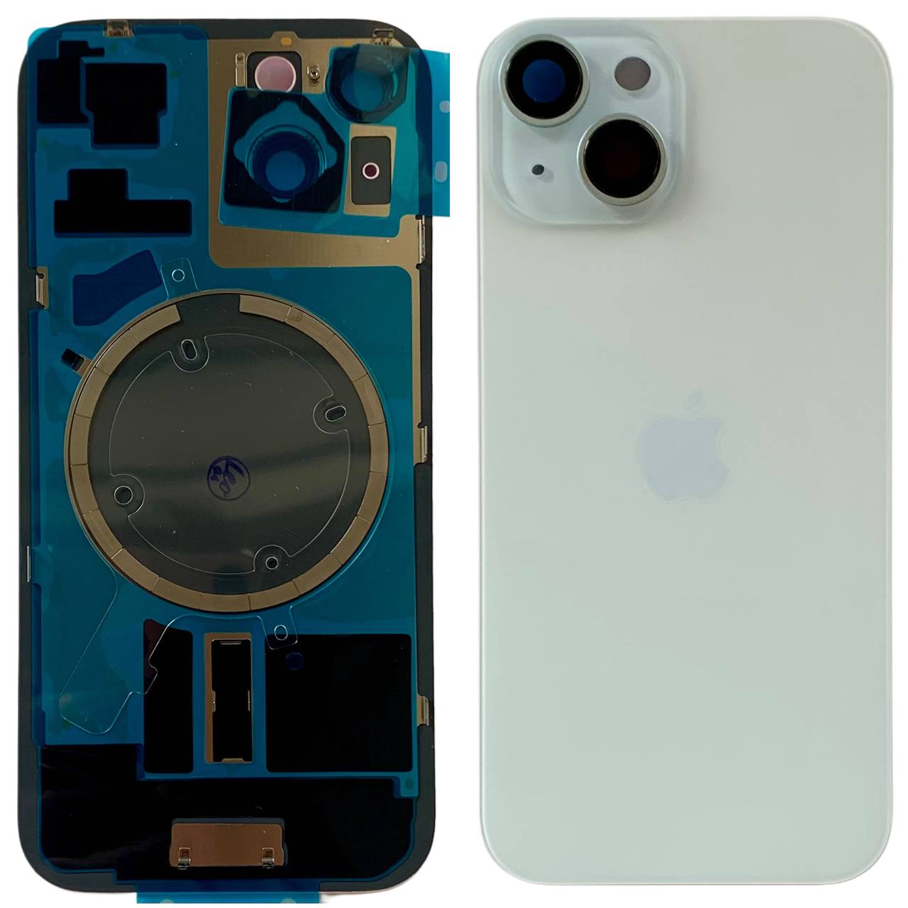 Задня кришка корпуса iPhone 15 blue, зі склом камери, MagSafe, 1:1 Original