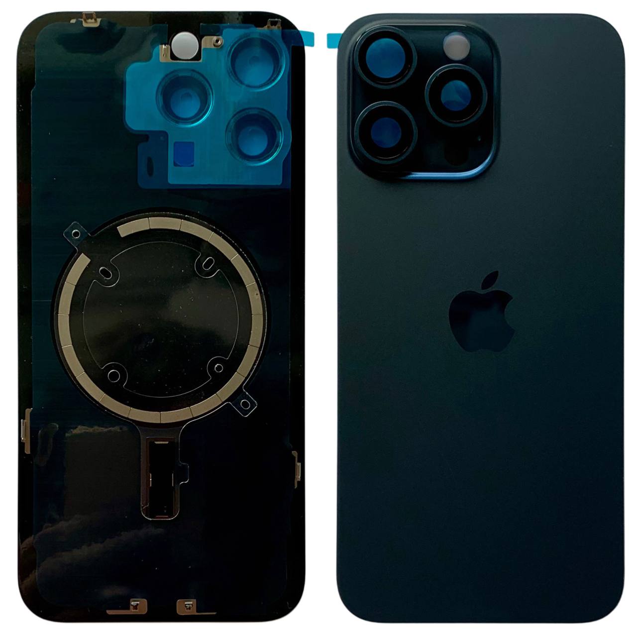 Задня кришка корпуса iPhone 15 Pro Max blue, зі склом камери, MagSafe, 1:1 Original