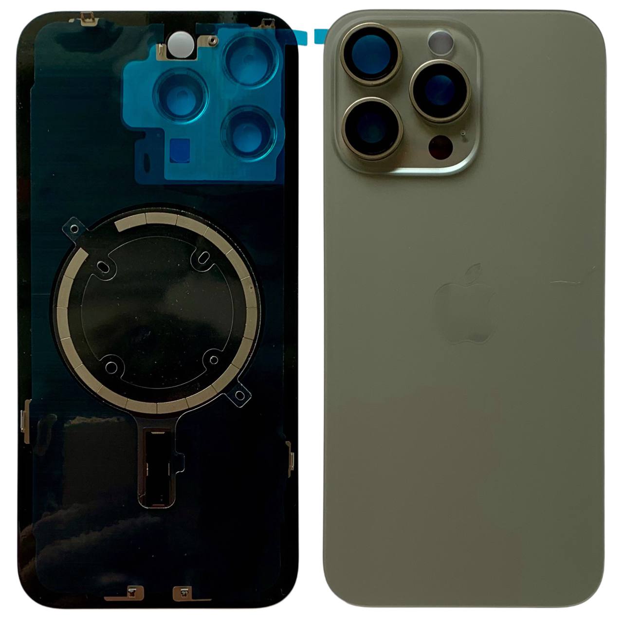 Задня кришка корпуса iPhone 15 Pro Max gray, зі склом камери, MagSafe, 1:1 Original