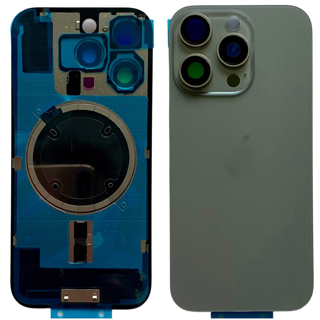 Задня кришка корпуса iPhone 16 Pro gray, зі склом камери, MagSafe, 1:1 Original
