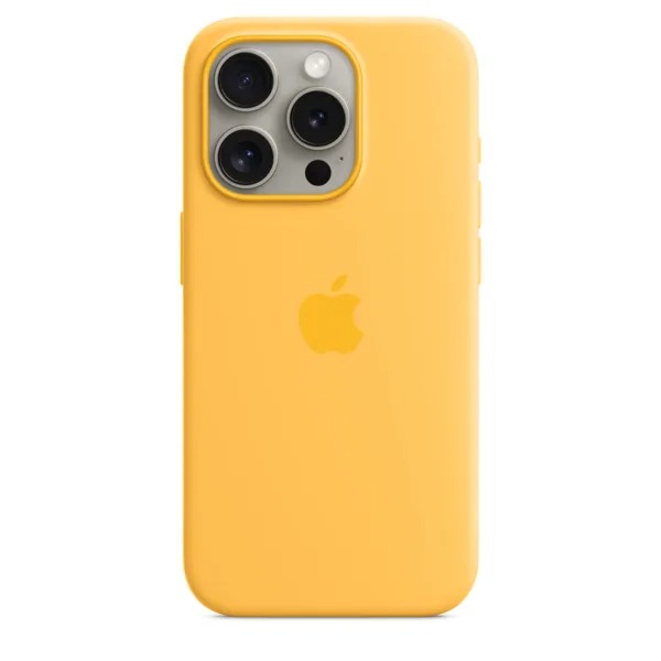 Чохол Silicone Case 1:1 for iPhone 15 Pro with MagSafe animation, sunshine