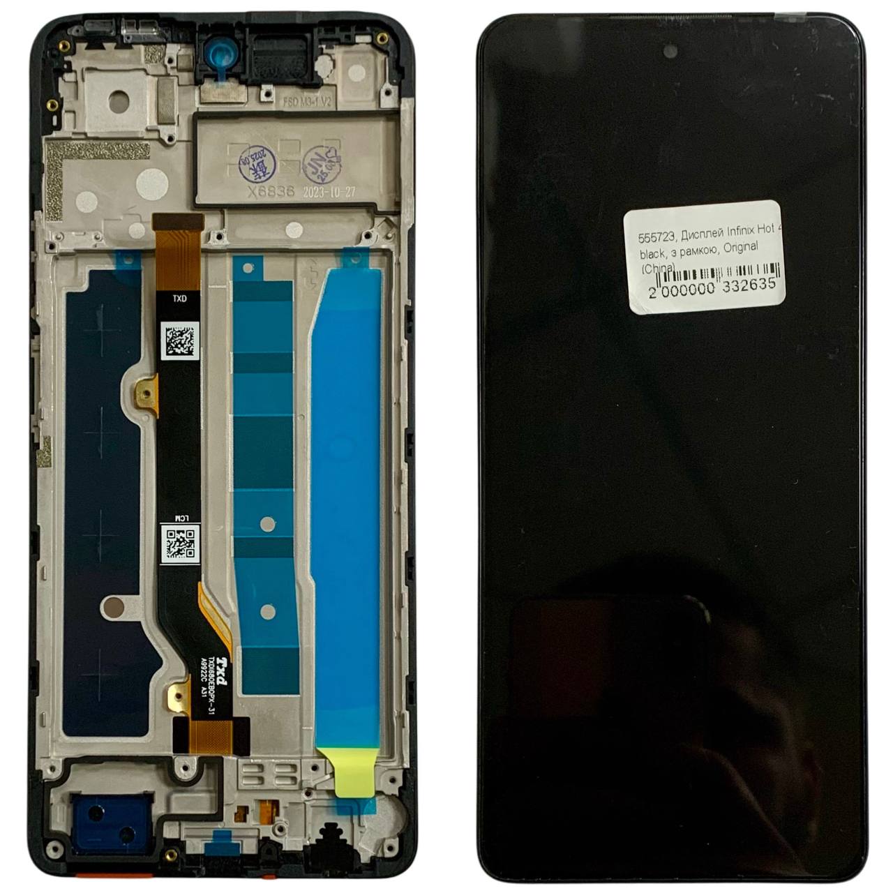 Дисплей Infinix Hot 40 black, с рамкой, Original (China)