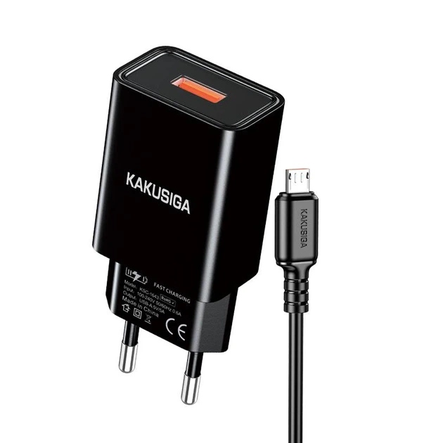СЗУ 1Port Kakusiga KSC-1644 USB 5A USB to Micro black
