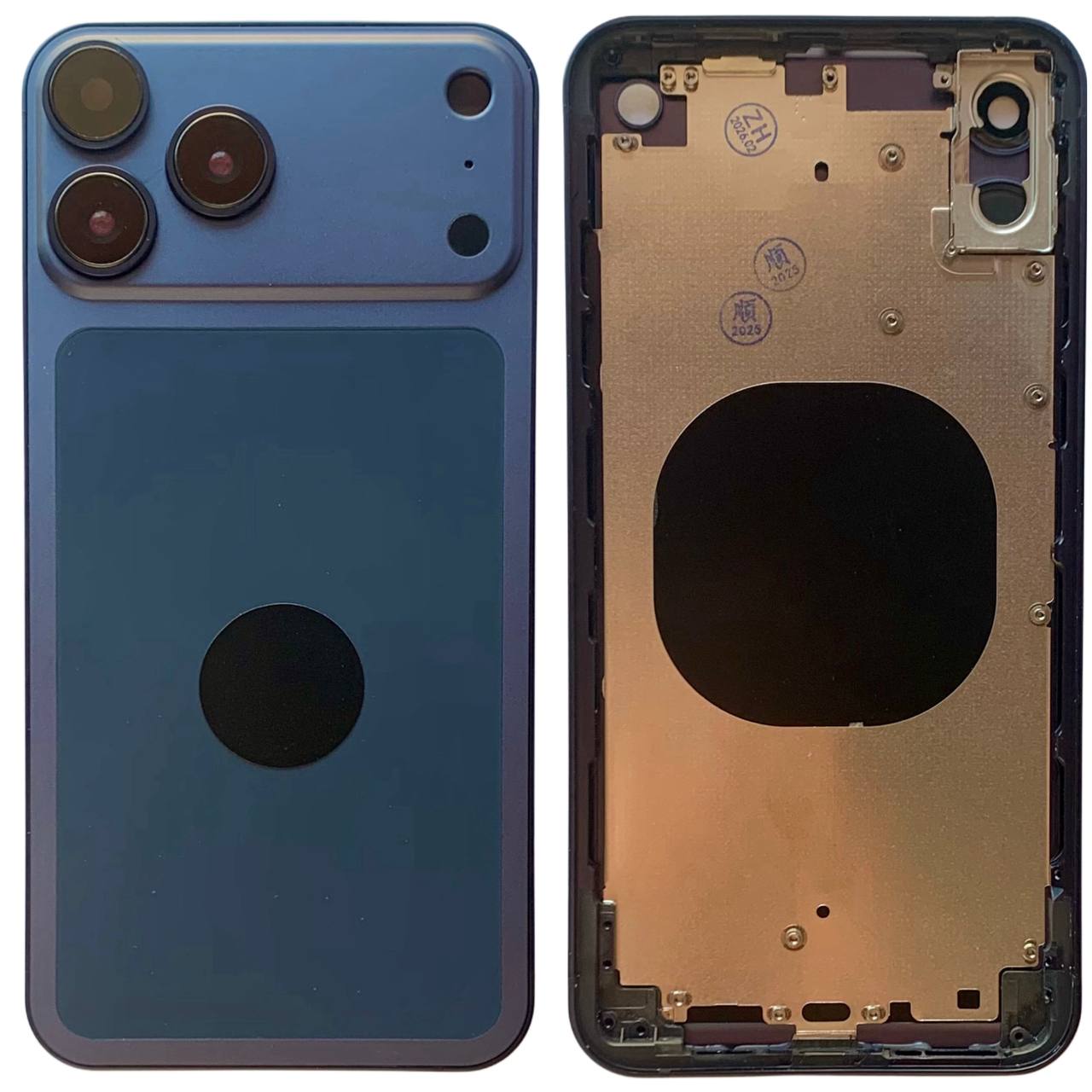 Корпус iPhone Xs Max в формі iPhone 17 Pro Max blue, High Quiality