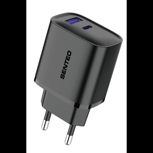 МЗП 2Port SENTEO T-04 version2 USB+USB-C PD/QC3.0 25W (CE Сертификат) (black)