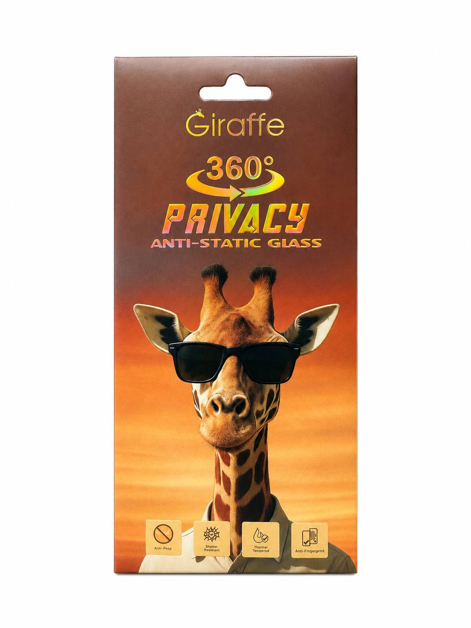 Защитное стекло Giraffe ESD Privacy Anti-Static for iPhone 12 | iPhone 12 Pro black (в упаковке)