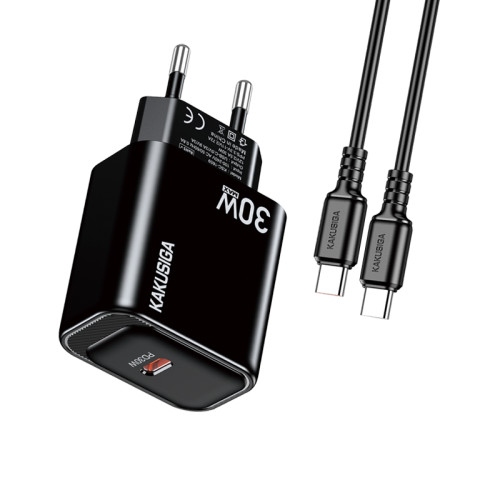 СЗУ 1Port Kakusiga KSC-1660 USB-C 30W Type-C to Type-C black