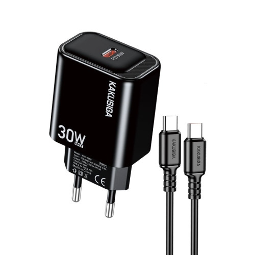 СЗУ 1Port Kakusiga KSC-1660 USB-C 30W Type-C to Type-C black