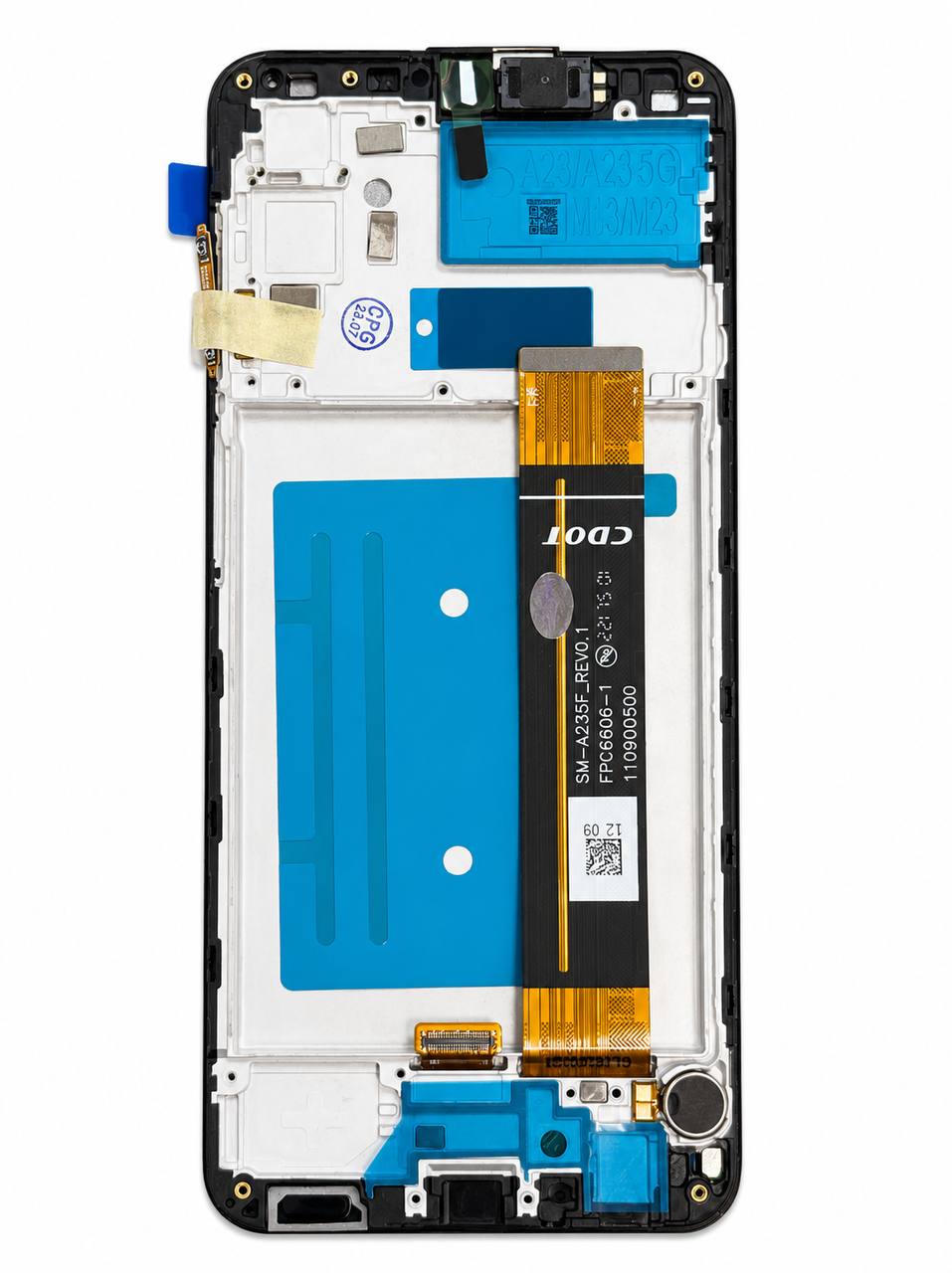 Дисплей Samsung A235 Galaxy A23 4G (SM-A235F rev0.1) black, з рамкою, спікером, вібро, Original Self Welded