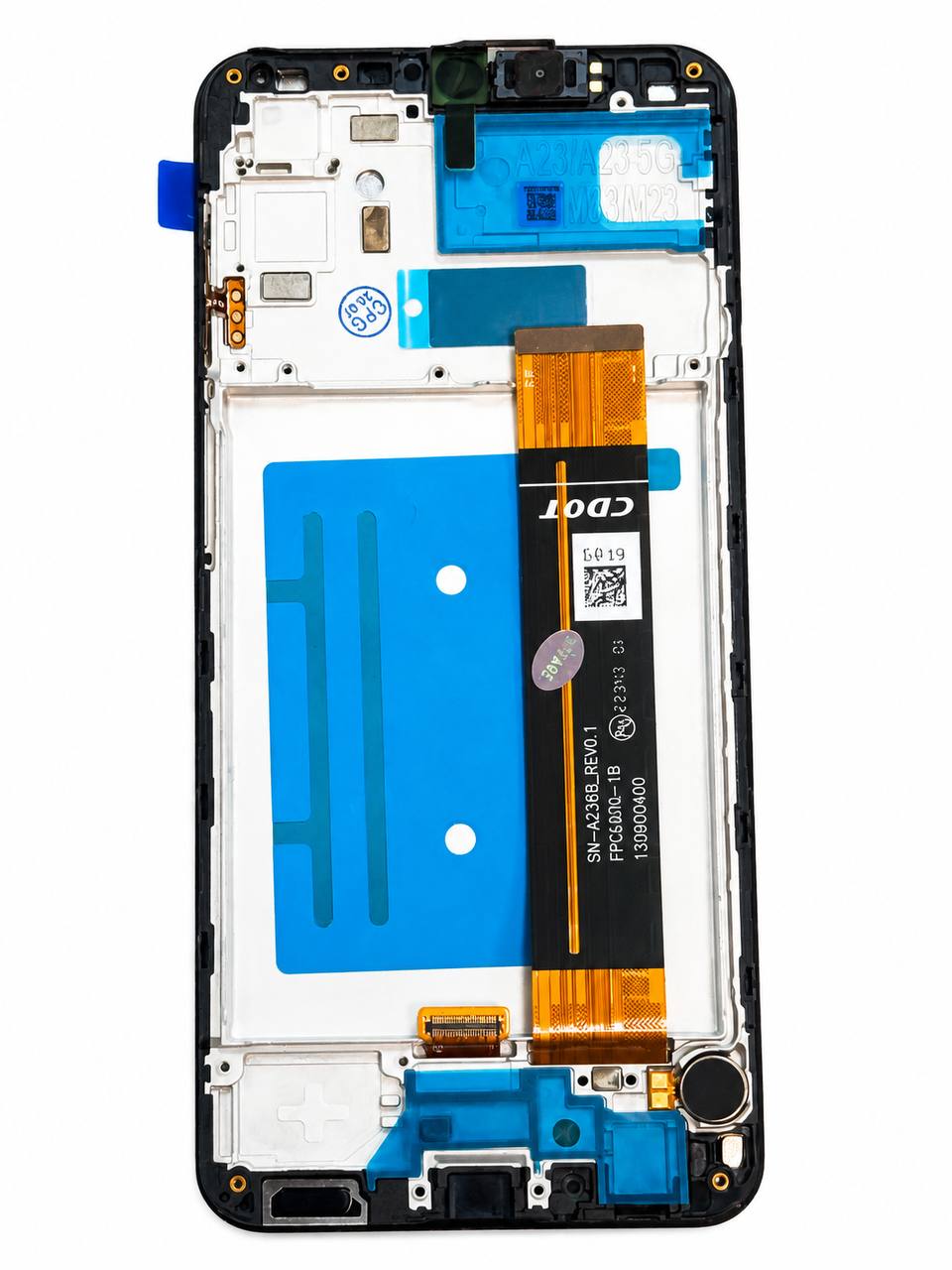 Дисплей Samsung A236 | M236 | M336 Galaxy A23 | M23 | M33 (SM-A236B REV0.1) black, з рамкою, спікером, вібро, Original Self Welded