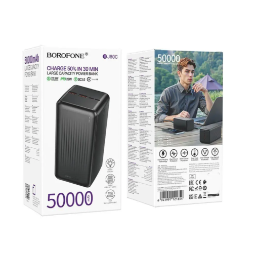 Power Bank BOROFONE BJ66B Magnifico PD20W | QC3.0 60000mAh black